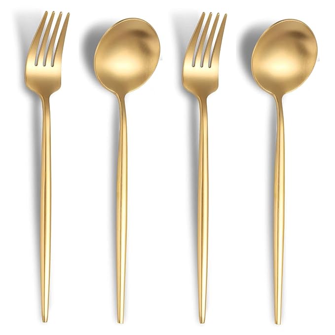 gold spoon set french style gold cutlery set