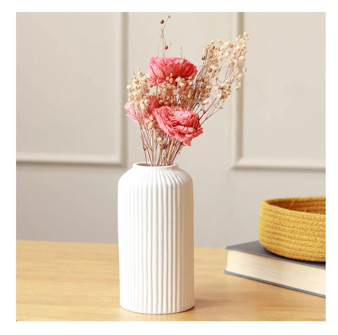 large ceramic pots white colored vase