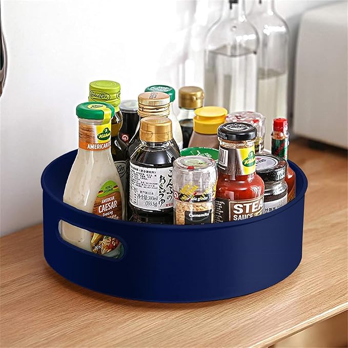 kitchen storage rack rotating organizer tray