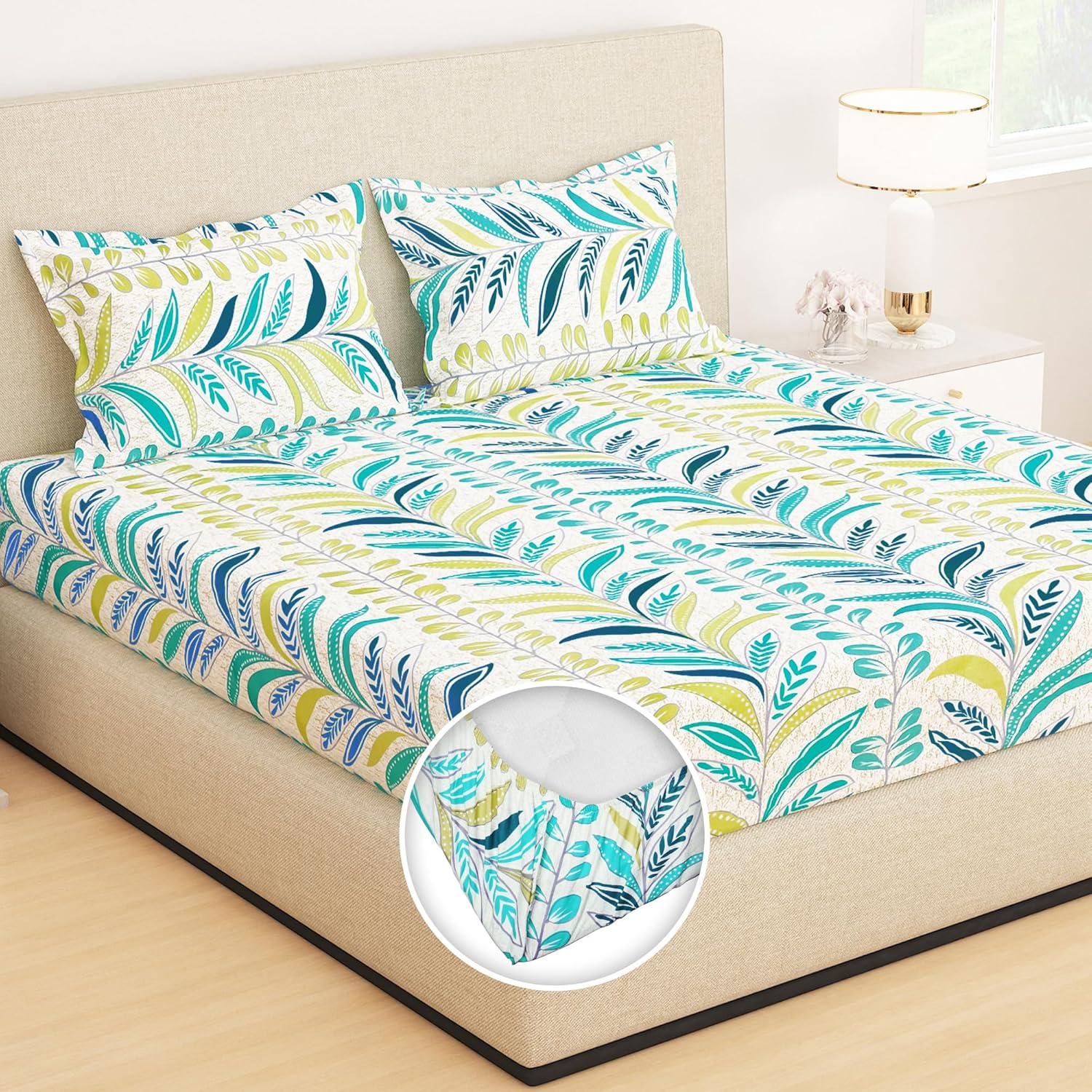 cotton bedsheet double bed fiited elastic bedsheet
