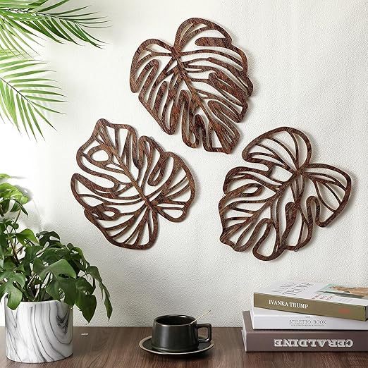 artwork for living room wooden leaves