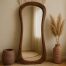 full length mirror curved wooden frame