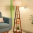 Lamp living room with wooden floor & shelf