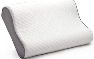 Orthopedic memory foam pillow with ergonomic contour design for neck and spine support. memory foam pillows